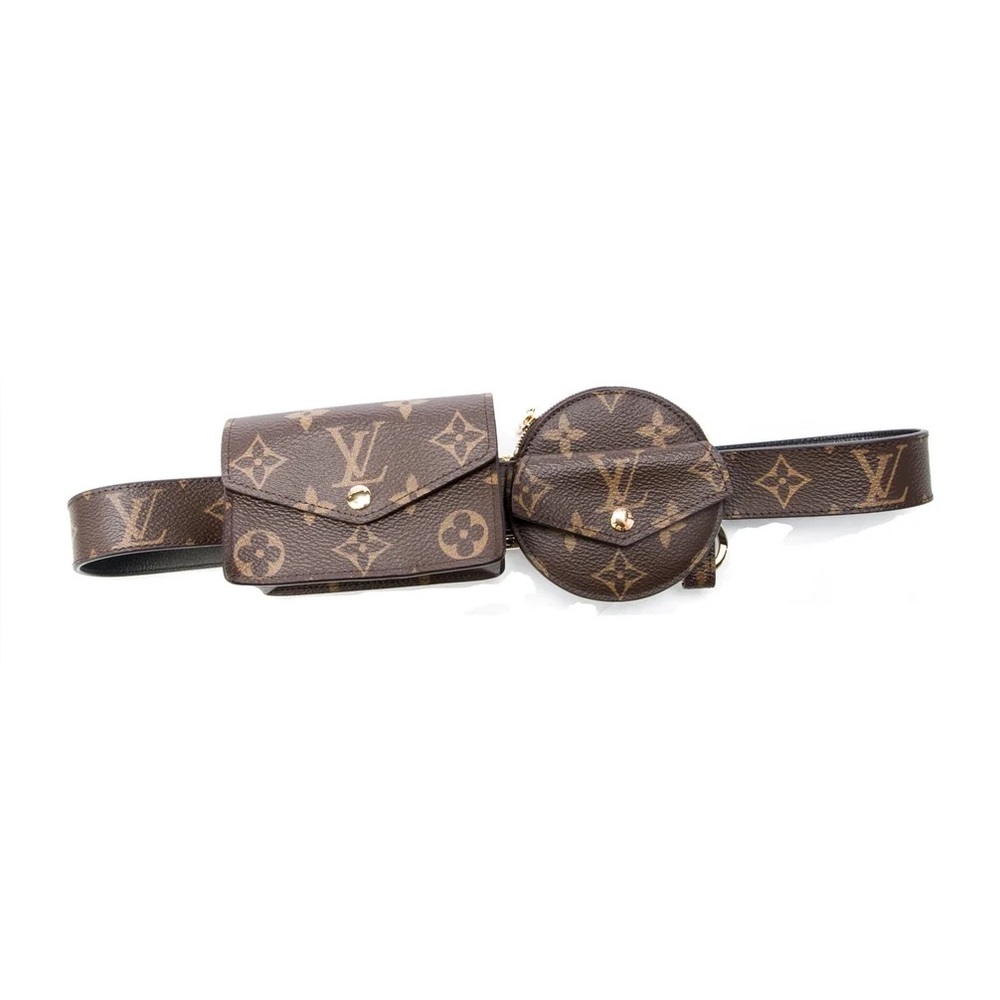 SOLD. Louis Vuitton Brown Monogram Dual Pouch Belt